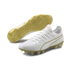 PUMA KING Pro FG Schuhgröße EUR 42 Farbe Weiß/gold