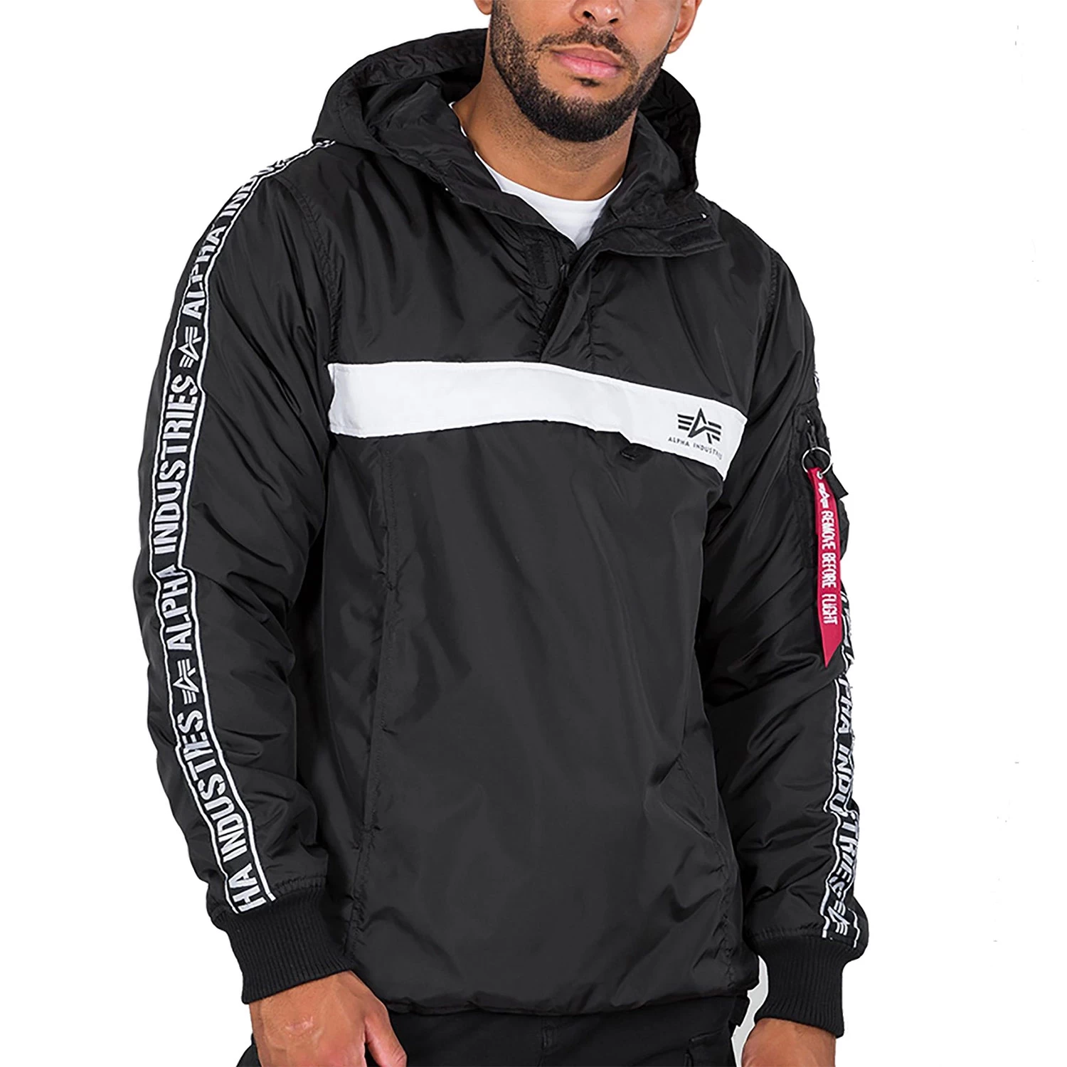 Alpha Industries AI Tape Anorak Herrenjacke Schwarz 198133/03 3 Alpha Industries AI Tape Anorak Herrenjacke Schwarz 198133/03
