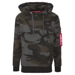 Alpha Industries Back Print Hoody Black Camo 178318C/125