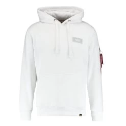 Alpha Industries Back Print Hoody Pullover Weiß Schwarz 178318 09