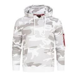 Alpha Industries Back Print Hoody Weiß Grau Camo Print 178318C 385