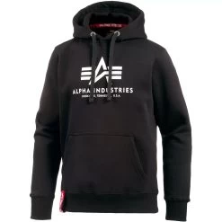 Alpha Industries Basic Hoody Herren Pullover Schwarz Weiß 178312/03