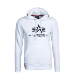 Alpha Industries Basic Hoody Herren Pullover Weiß Schwarz 178312 09