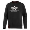 Alpha Industries Basic Sweater Pulli Herren Schwarz Weiß 178302 03 -Sportbekleidung Alpha Industries Basic Sweater Pulli Herren schwarz