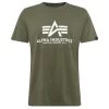 Alpha Industries Basic T-Shirt Oliv Weiß 100501 142 -Sportbekleidung Alpha Industries Basic T Shirt oliv weiss 100501 142 13475