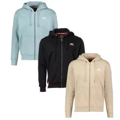Alpha Industries Basic Zip Hoody SL Herren Schwarz 118342