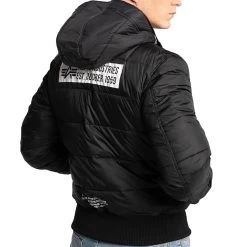 Alpha Industries Hooded Puffer FD Rev. Herrenjacke Schwarz 198117/515 -Sportbekleidung Alpha Industries Hooded Puffer FD Rev Herrenjacke schwarz 198117 515 13371 2