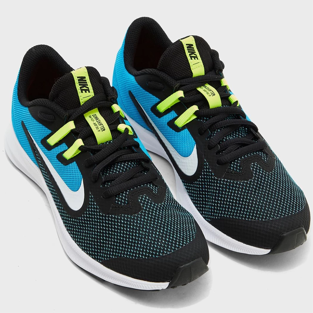 Nike Downshifter 9 GS Running Schwarz Blau Neon AR4135 014 4 Nike Downshifter 9 GS Running Schwarz Blau Neon AR4135 014 – Bild 2