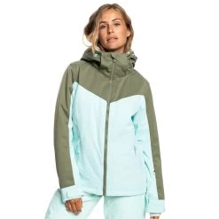 Roxy Free Jet Block Ski Und Snowboardjacke Grün Braun ERJTJ03362 BDY0