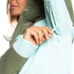 Roxy Free Jet Block Ski Und Snowboardjacke Grün Braun ERJTJ03362 BDY0 -Sportbekleidung Roxy Free Jet Ski und Snowboardjacke gruen braun ERJTJ03362 BDY0 14743 2