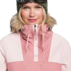 Roxy Shelter Damen Ski- Und Snowboard Anorak Silver Pink -Sportbekleidung Roxy Shelter Damen Ski und Snowboard Anorak silver pink 13143 2