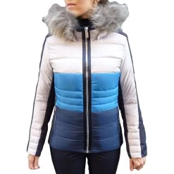 West Scout Abigail Real Down Ski Jacket Damen Skijacke Blau Grau