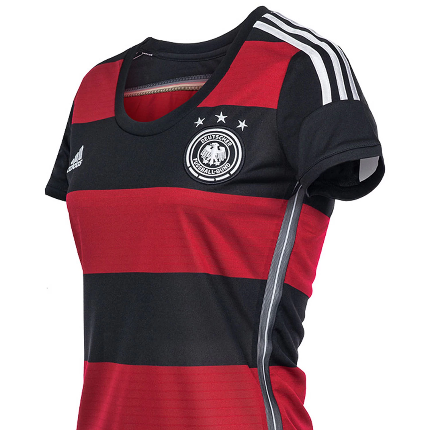 Adidas DFB Away Trikot Damen WM 2014 Schwarz Rot Silber G74523 4 Adidas DFB Away Trikot Damen WM 2014 Schwarz Rot Silber G74523 – Bild 2
