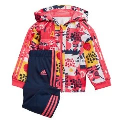 Adidas Infant Shiny FZ Hoodie Kleinkind Sportanzug Mehrfarbig ED1140