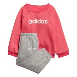 Adidas Linear Jogger Fleece Kleinkind Jogginganzug Pink Grau EI7962